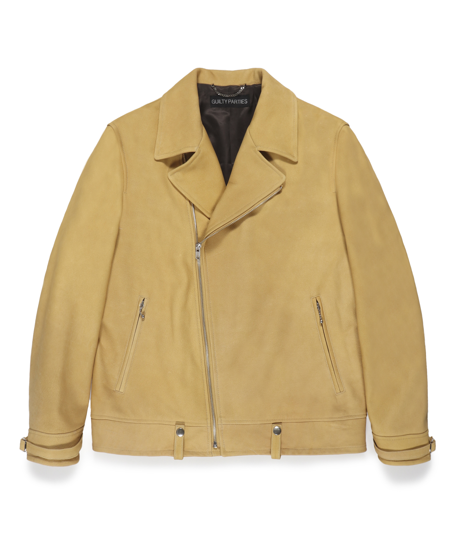 02【美品】WAKOMARIA ギャングコート レザー ボア付き ライダース